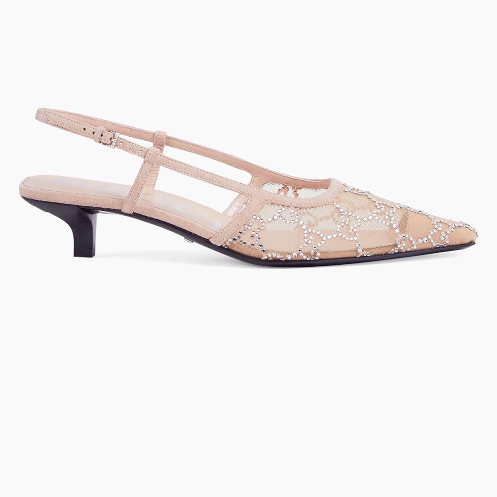 Gucci Nude Heels with Silver Accents - Picture 3 of 15